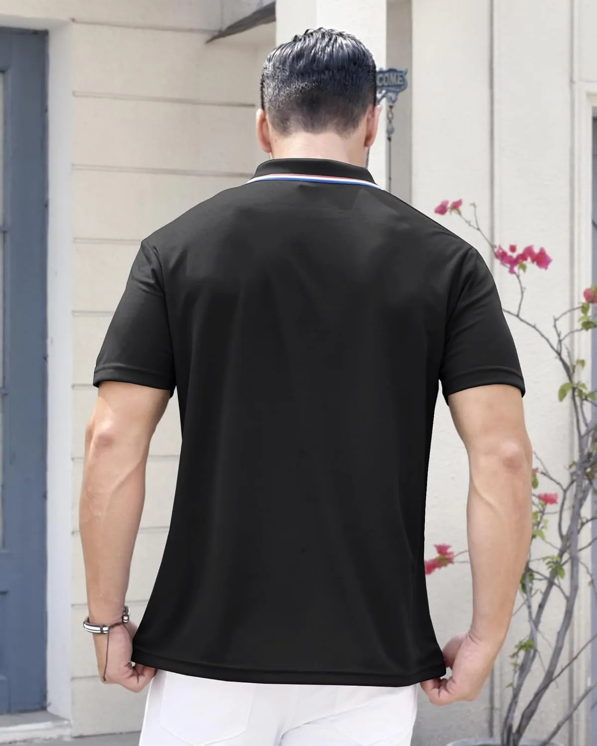 3 Pack Men's Polo Shirts Quick-Dry Short Sleeve Athletic Polo Shirts Moisture Wicking Business Casual Golf Shirts