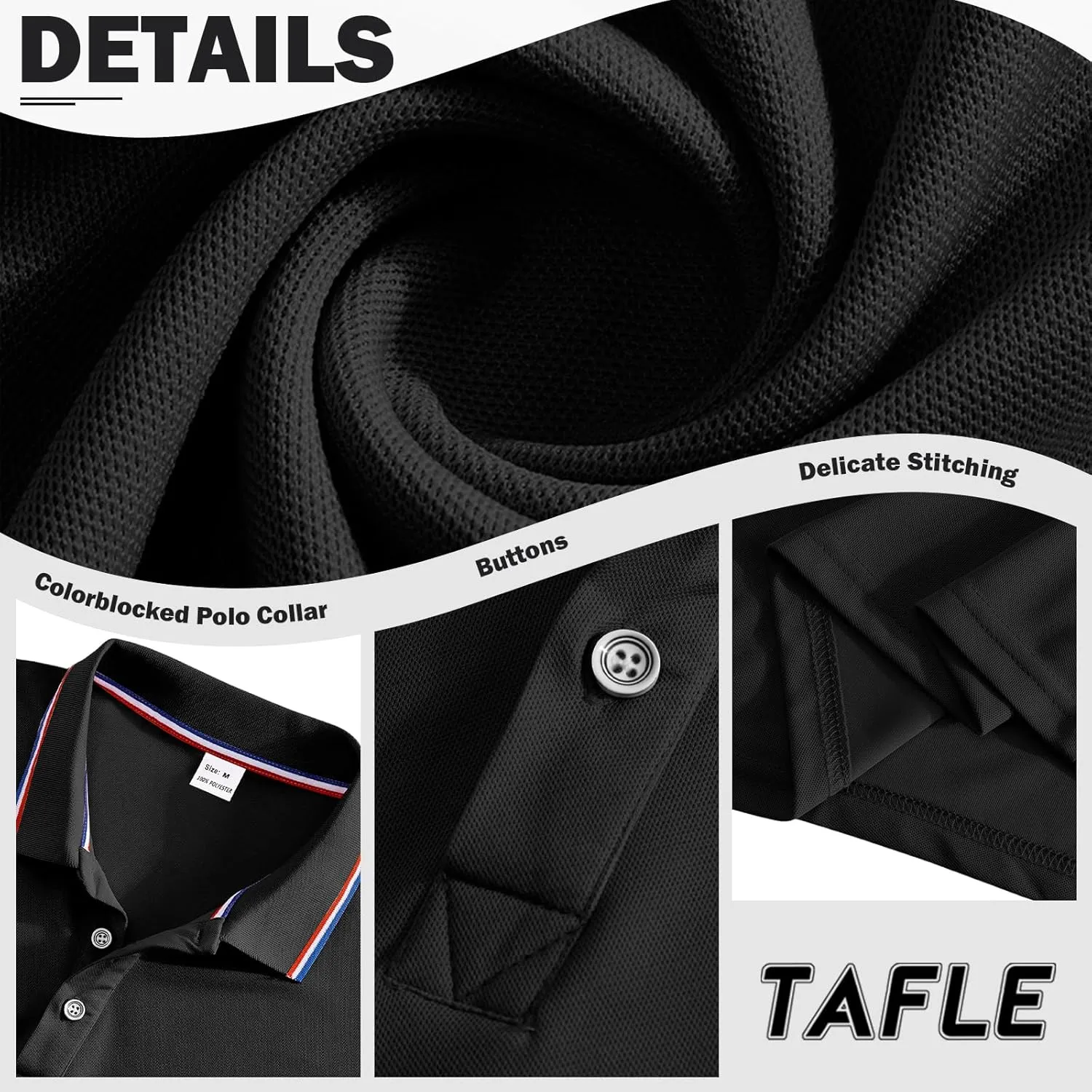 3 Pack Men's Polo Shirts Quick-Dry Short Sleeve Athletic Polo Shirts Moisture Wicking Business Casual Golf Shirts