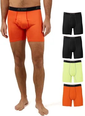 32 Degrees Men??s 4 Pack Cool Active Boxer Brief | Anti-Odor | Quick Drying | 4-Way Stretch