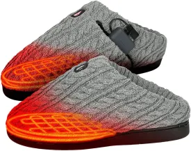 ActionHeat 5V Cable Knit Heated Slippers  Rechargeable Battery-Operated Winter Shoes for Home  Up to 130F Heating