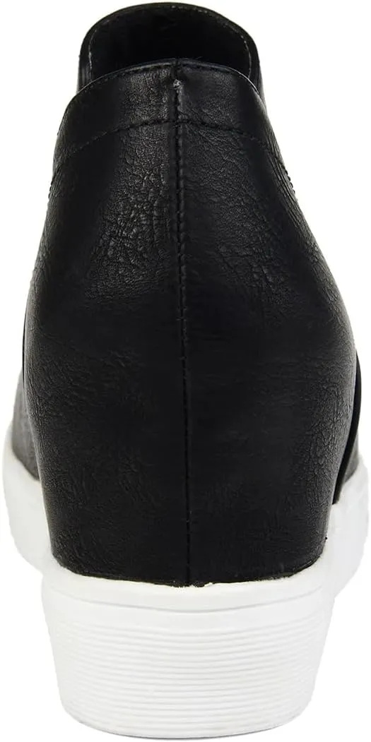 FSJ Women Platform Wedge Sneakers Side V Cut Ankle Booties Closed Toe Slip On Pumps Hidden Heel Summer Sandals Fashion Shoes Size 4-16 US