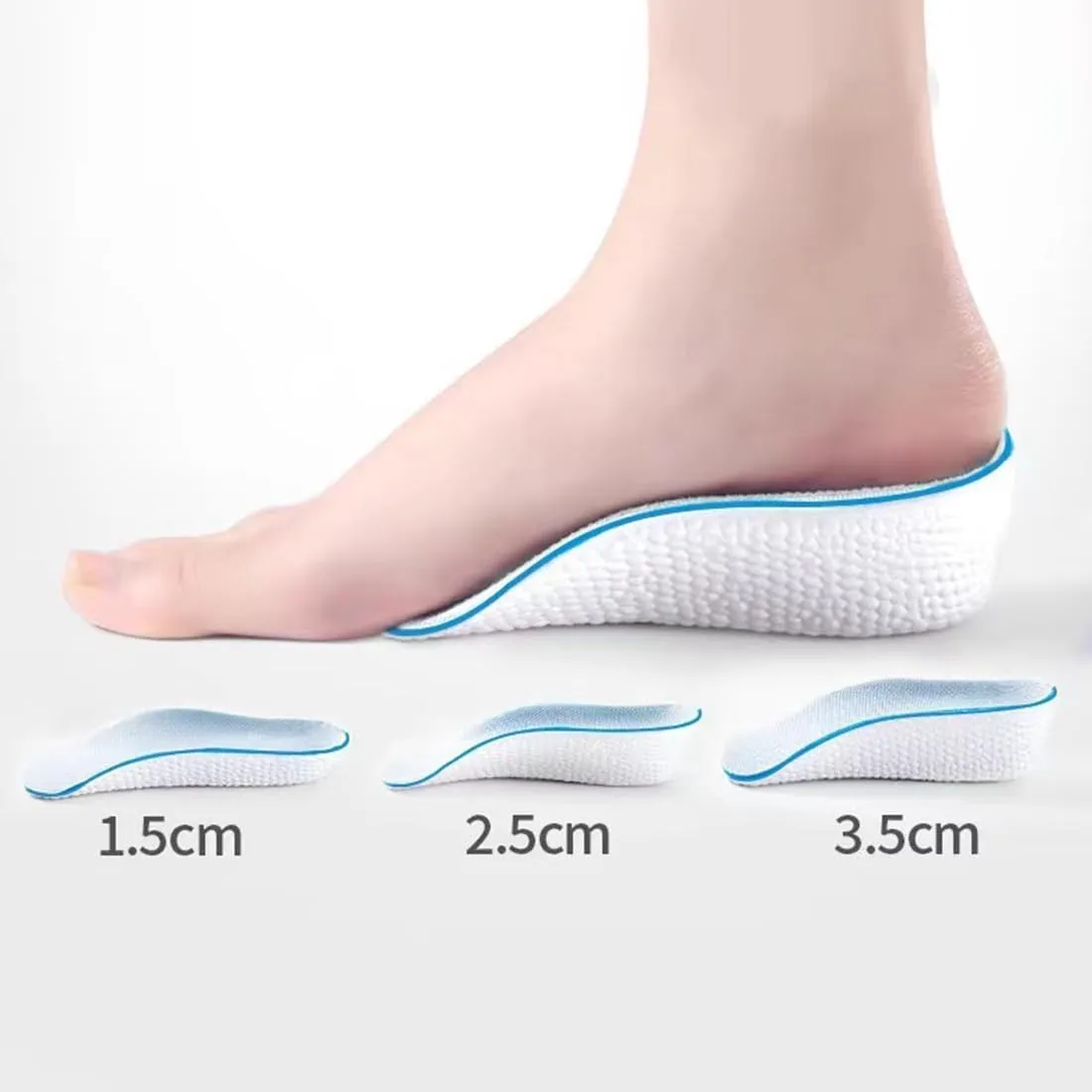Insoles Height Increase High Pads,1.5cm/2.5cm/3.5cm Height Insoles Increase High Pads Comfort and Reduce Pressure for Men and Women Daily Wear (2 Pairs Black, 3.5cm/1.37)