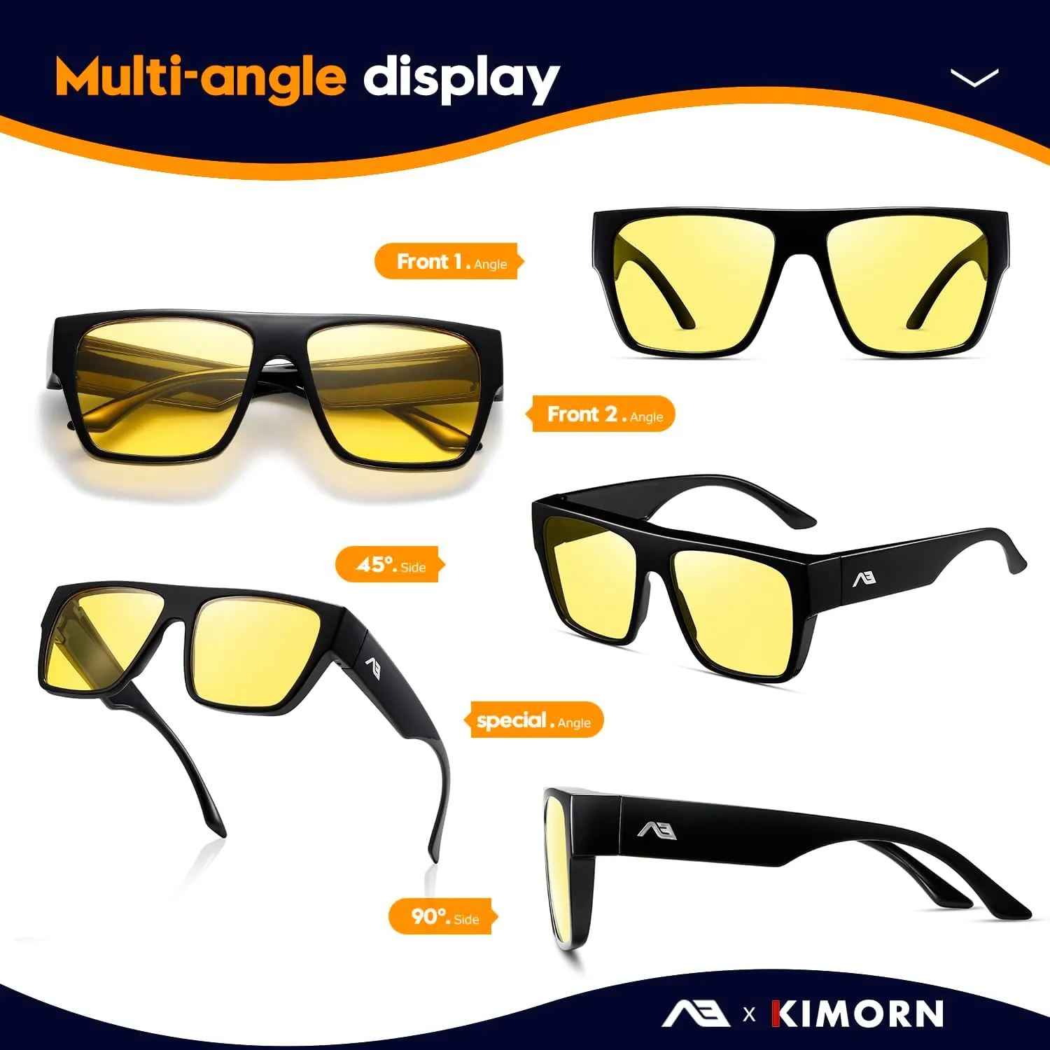 kimorn Fit Over Glasses Sunglasses for Women Men Trendy Square Shades Sun glasses Polarized UV400 Protection