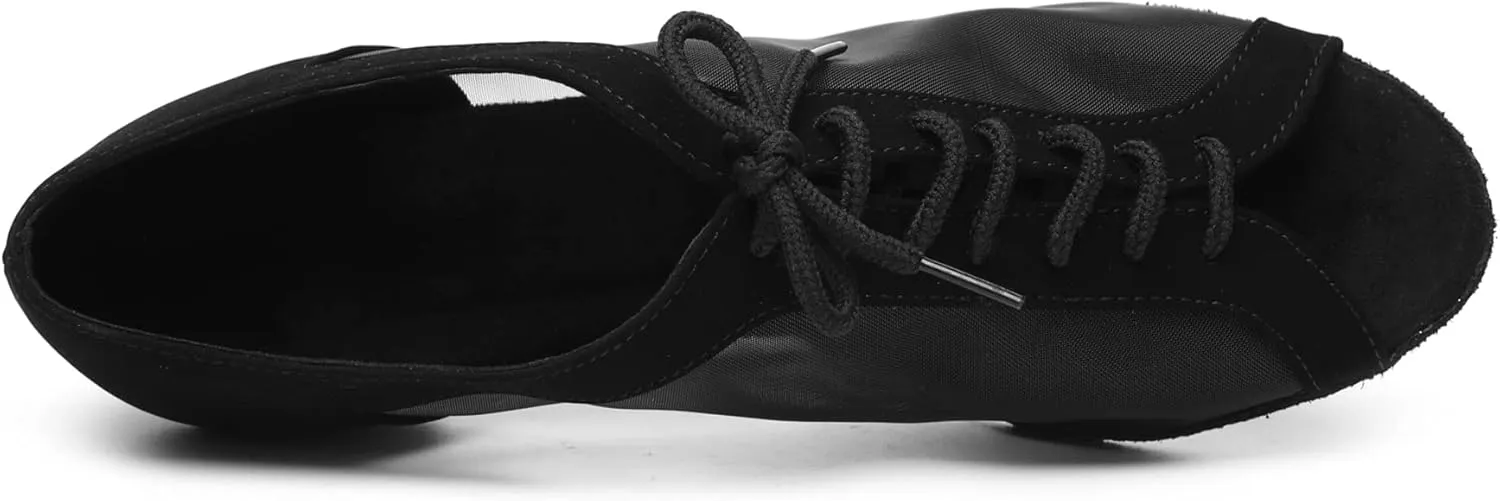Minishion Womens Low Heel Dancing Shoes Mesh Comfortable Practice Dance Shoes L504
