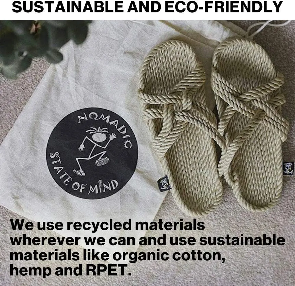 Nomadic State of Mind House Slippa - Handmade Rope Shoes  Machine Washable  Comfortable & Lightweight  Vegan Friendly  for Women & Men