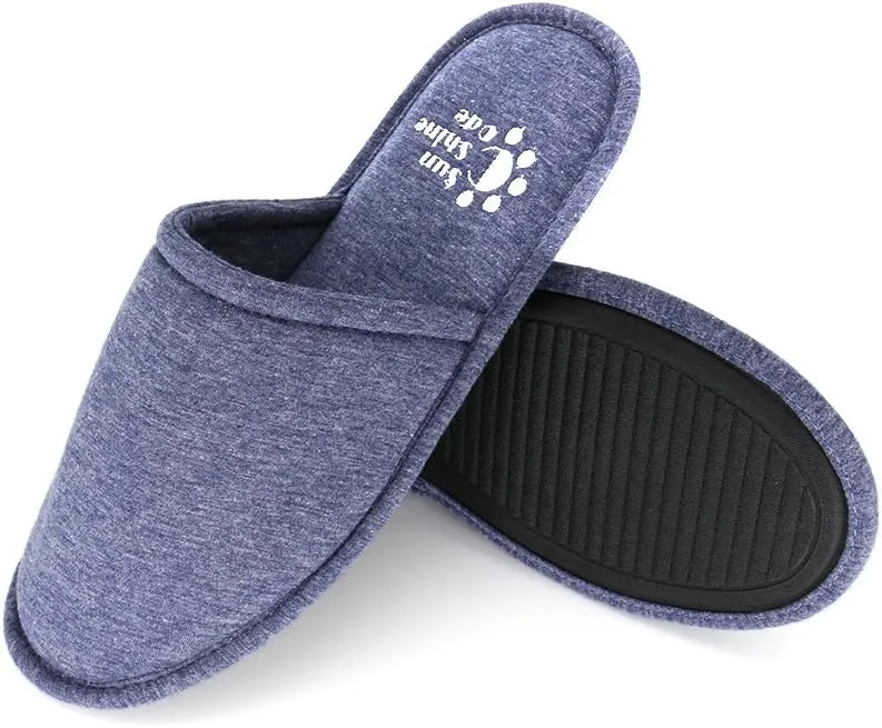 Sunshine Code Women's Memory Foam Cotton Washable Slippers with Matching Travel Bag for Home Hotel Spa Bedroom