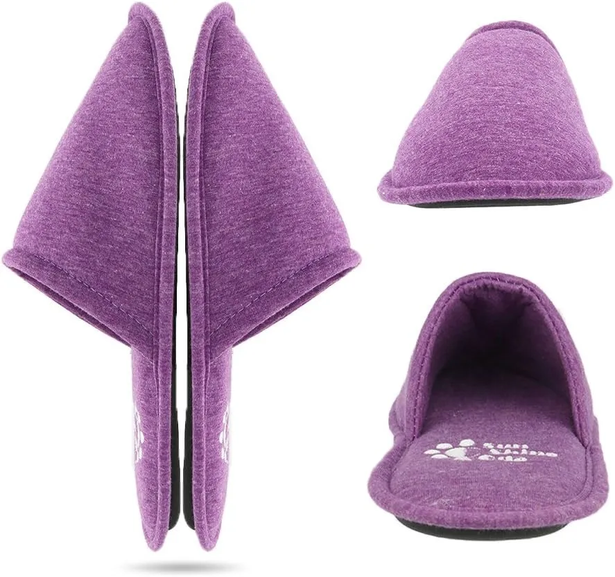 Sunshine Code Women's Memory Foam Cotton Washable Slippers with Matching Travel Bag for Home Hotel Spa Bedroom