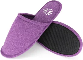 Sunshine Code Women's Memory Foam Cotton Washable Slippers with Matching Travel Bag for Home Hotel Spa Bedroom