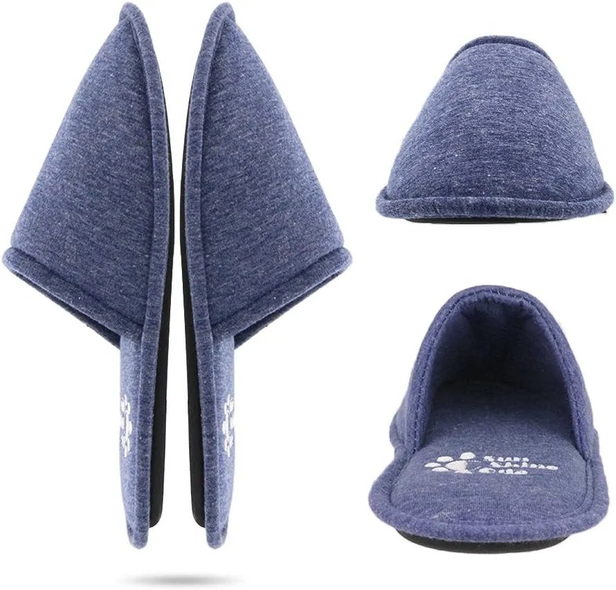 Sunshine Code Women's Memory Foam Cotton Washable Slippers with Matching Travel Bag for Home Hotel Spa Bedroom