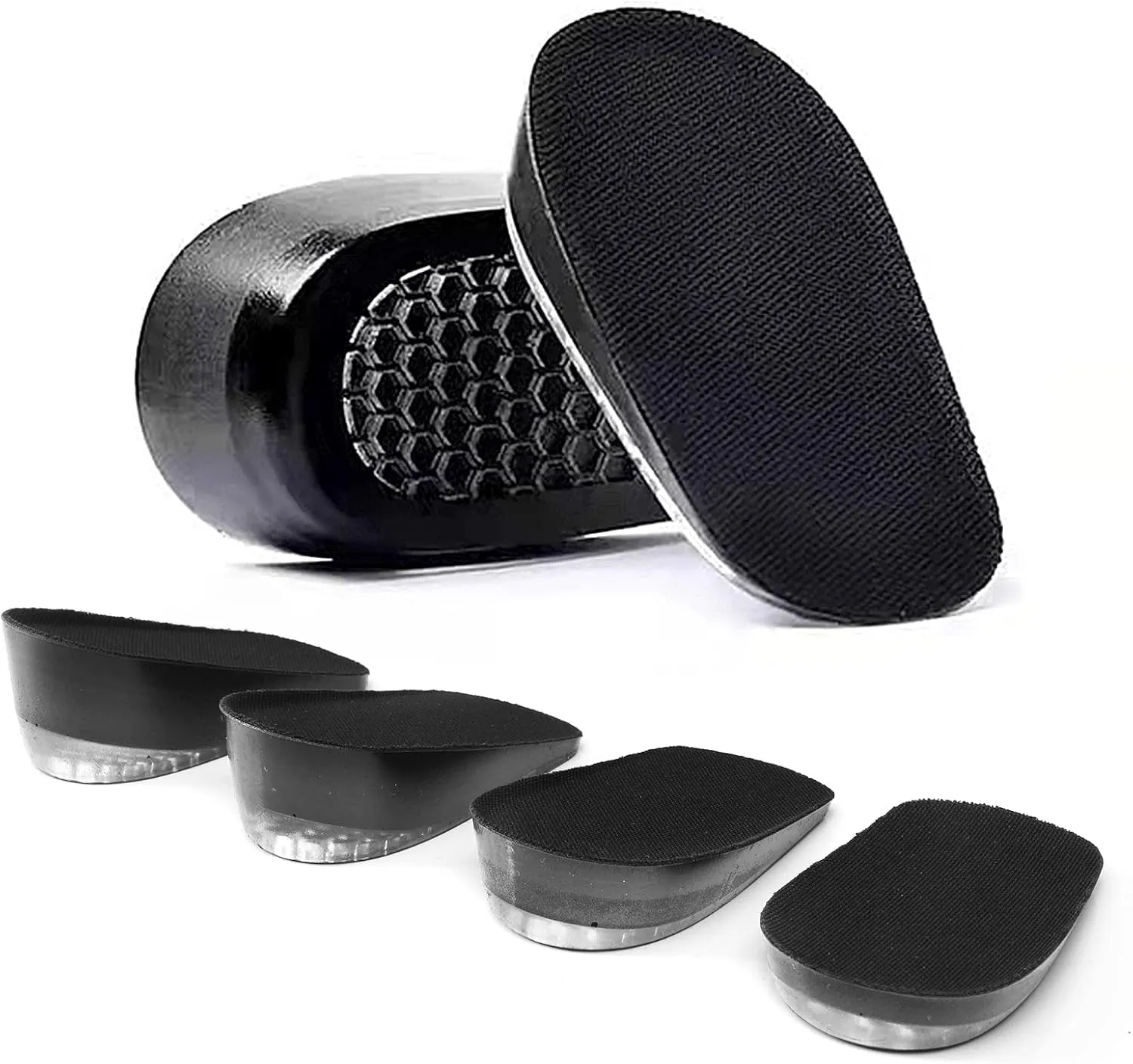 YURRUON 1Pair Silicone Height Increased Shoes Pad Half Plain Gel Heel Pads for Men and Women Shoe Insoles