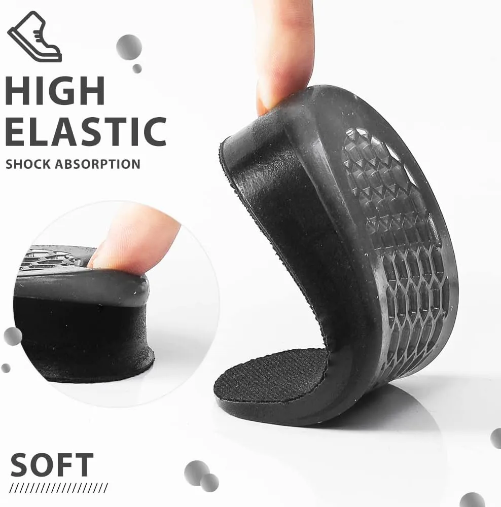 YURRUON 1Pair Silicone Height Increased Shoes Pad Half Plain Gel Heel Pads for Men and Women Shoe Insoles