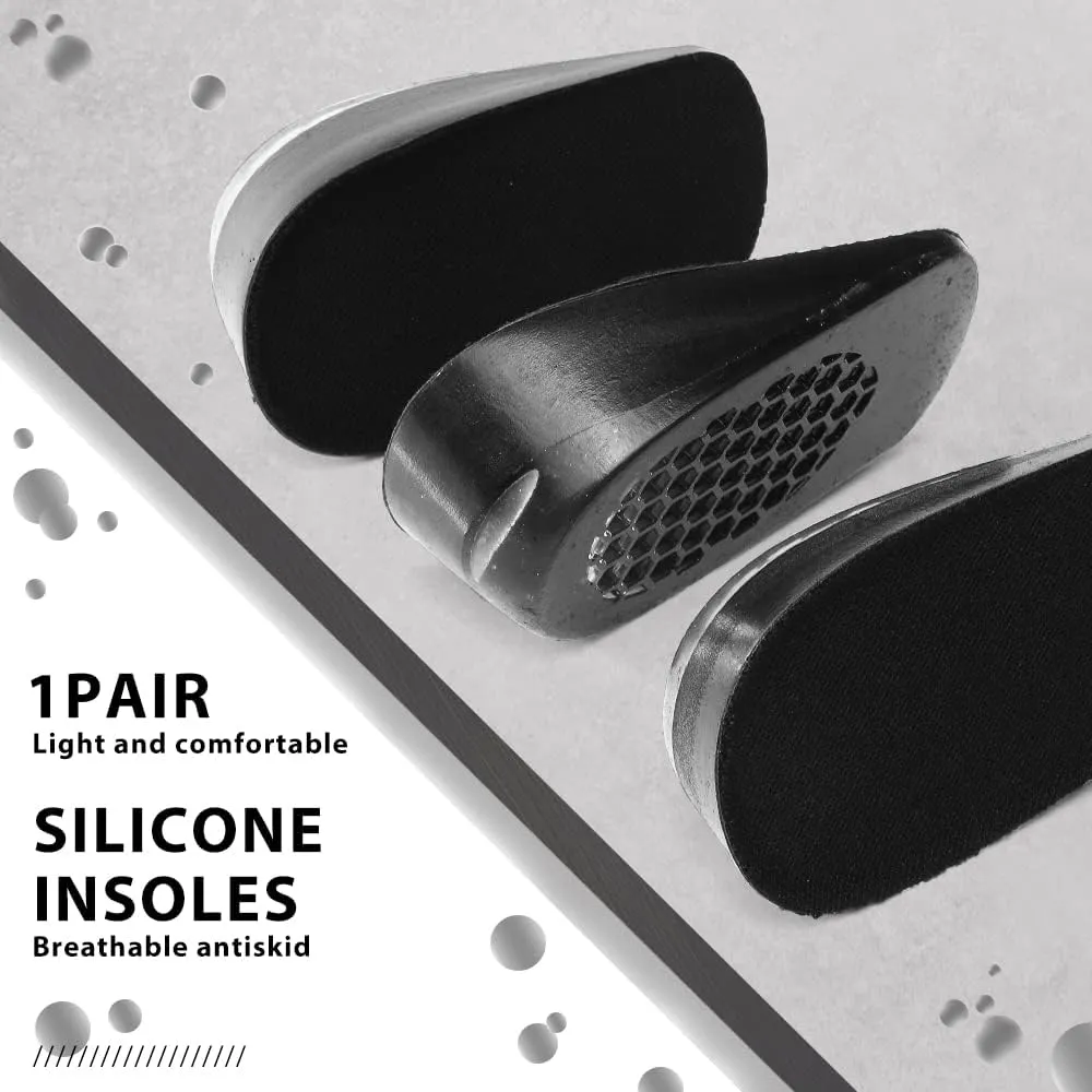 YURRUON 1Pair Silicone Height Increased Shoes Pad Half Plain Gel Heel Pads for Men and Women Shoe Insoles